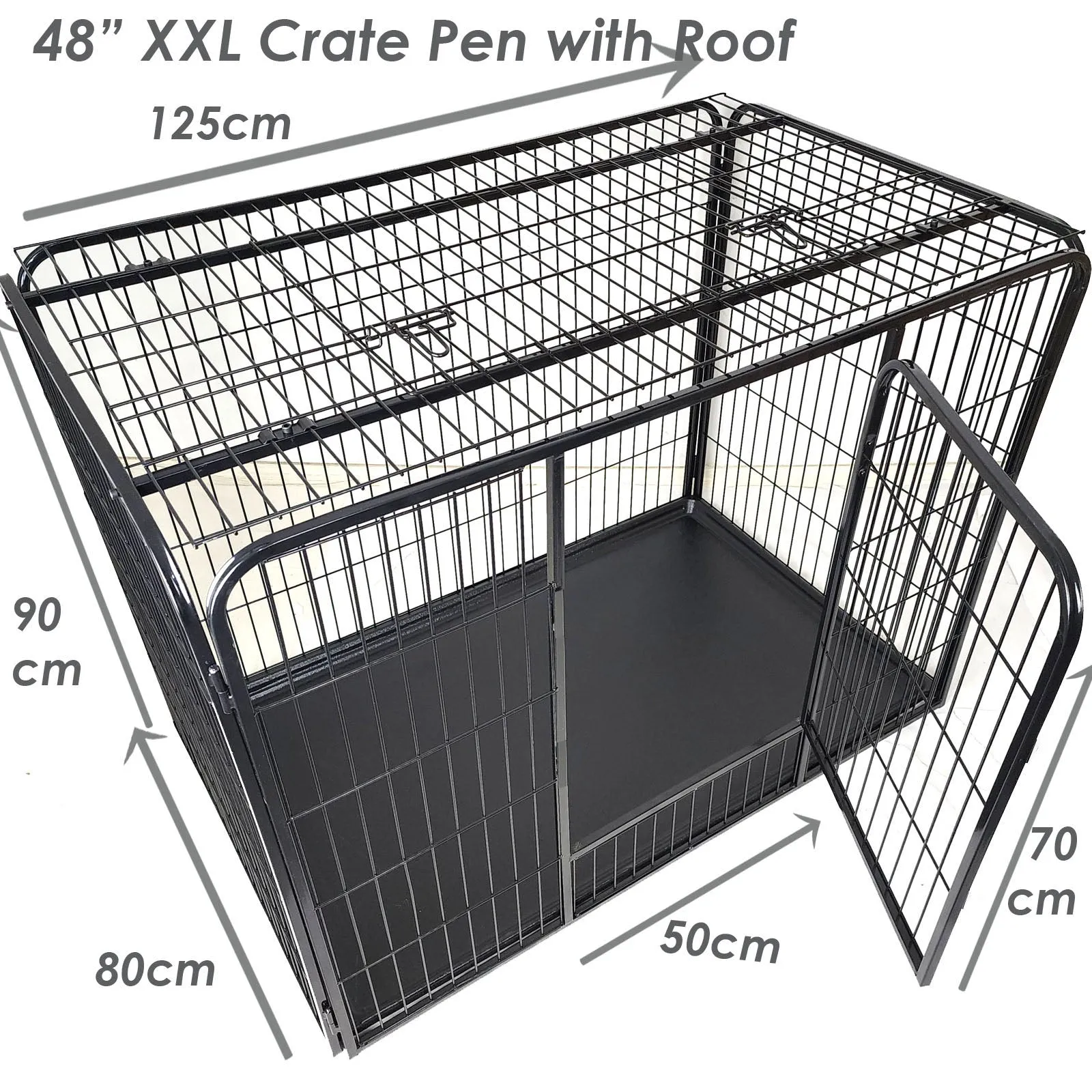 48" XXL HeavyDuty Pet Crate Whelping Box Pen with Roof
