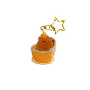 Acrylic Keychain - Capybara in Onsen