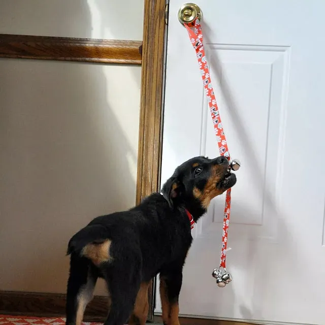 Advance Dog Potty Training Bells, Red with Paws