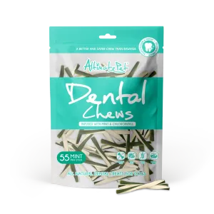 Altimate Pet Dog Dental Chews Infused with Mint & Chlorophyll - Mint Mini Stick 55pcs