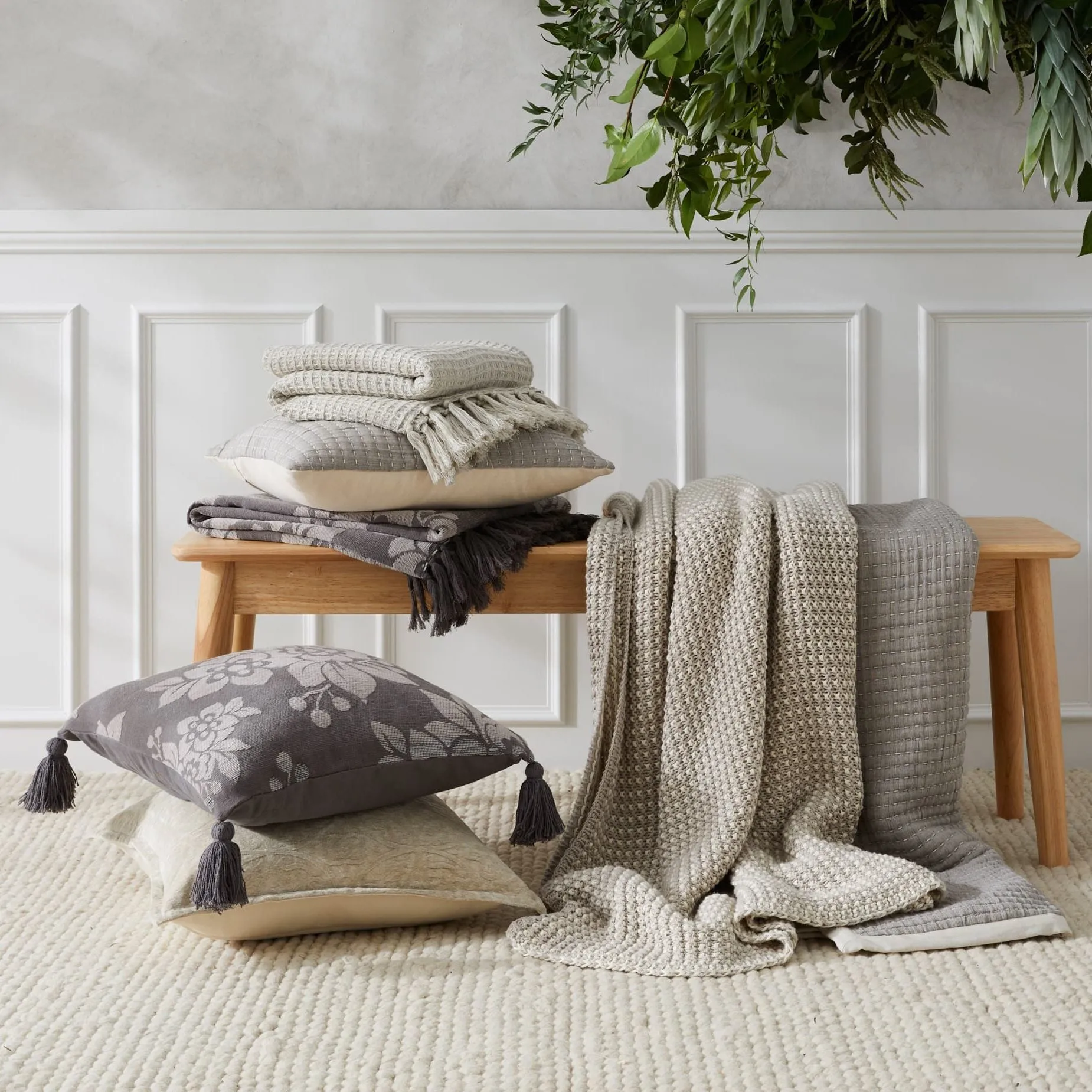 Aster Throw Grey by Pilbeam