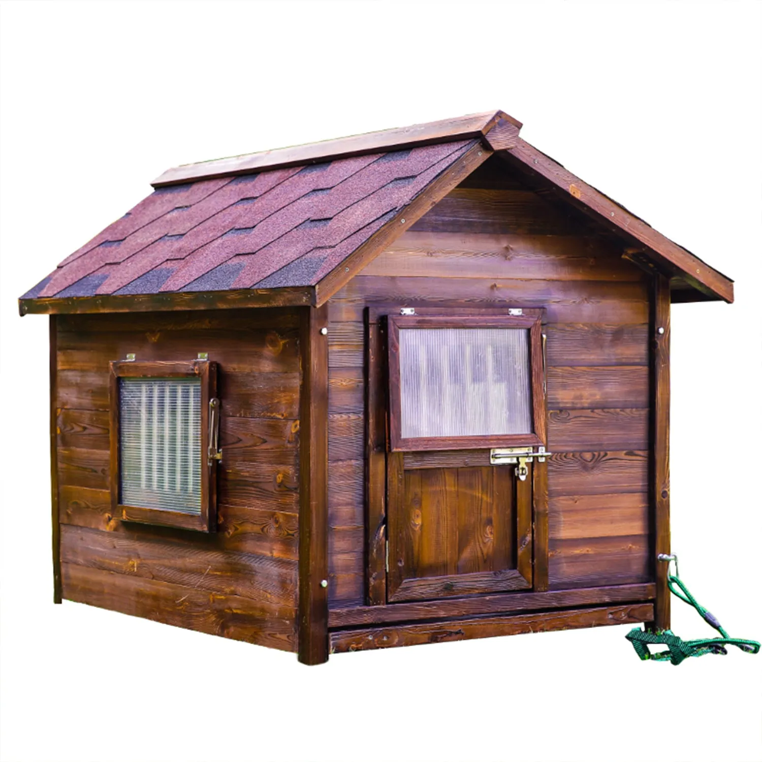 Carbonized Wood Dog House Outdoor Wooden Waterproof Ventilate Pet Kennel