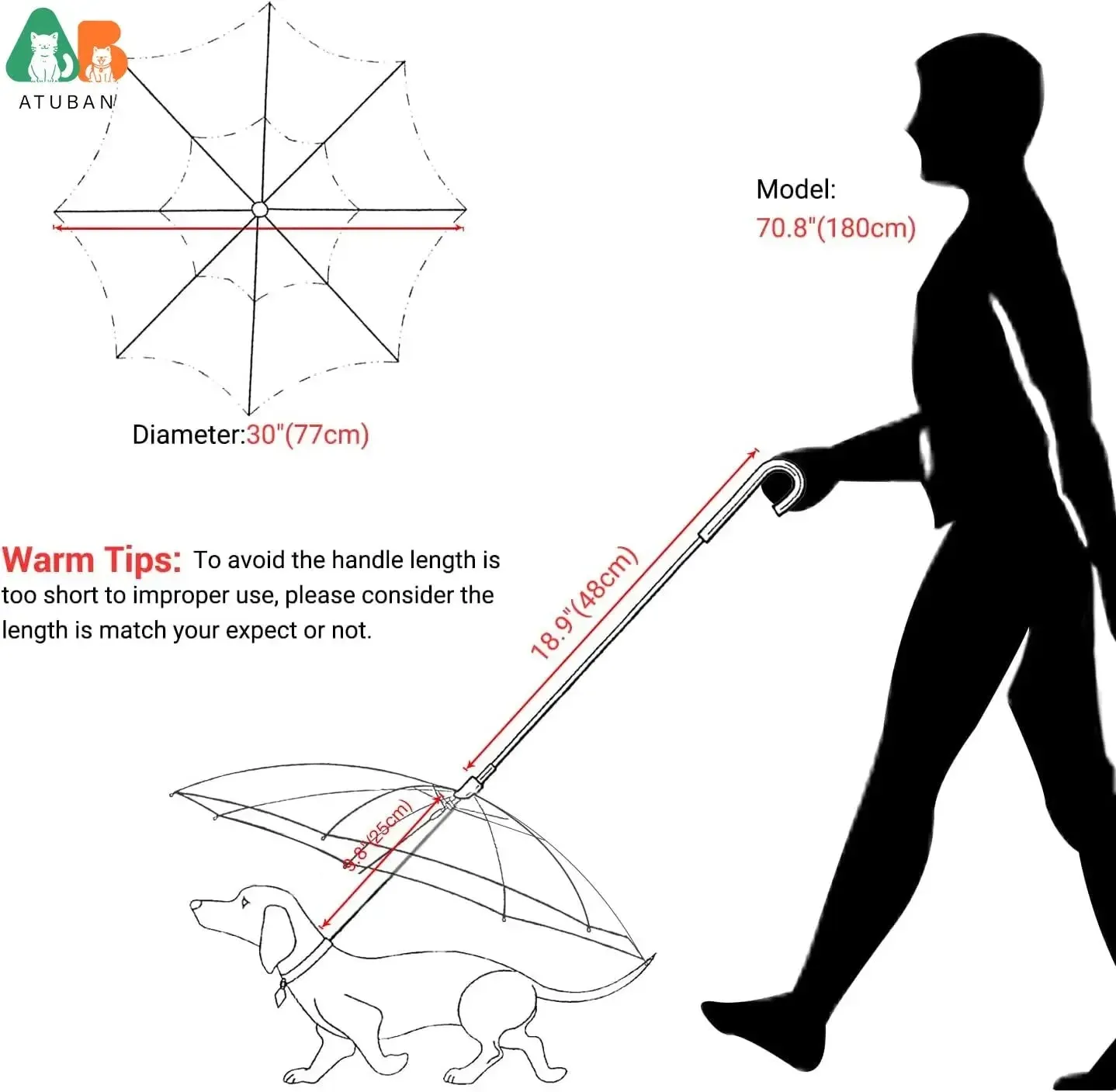Dog Umbrella with Leash