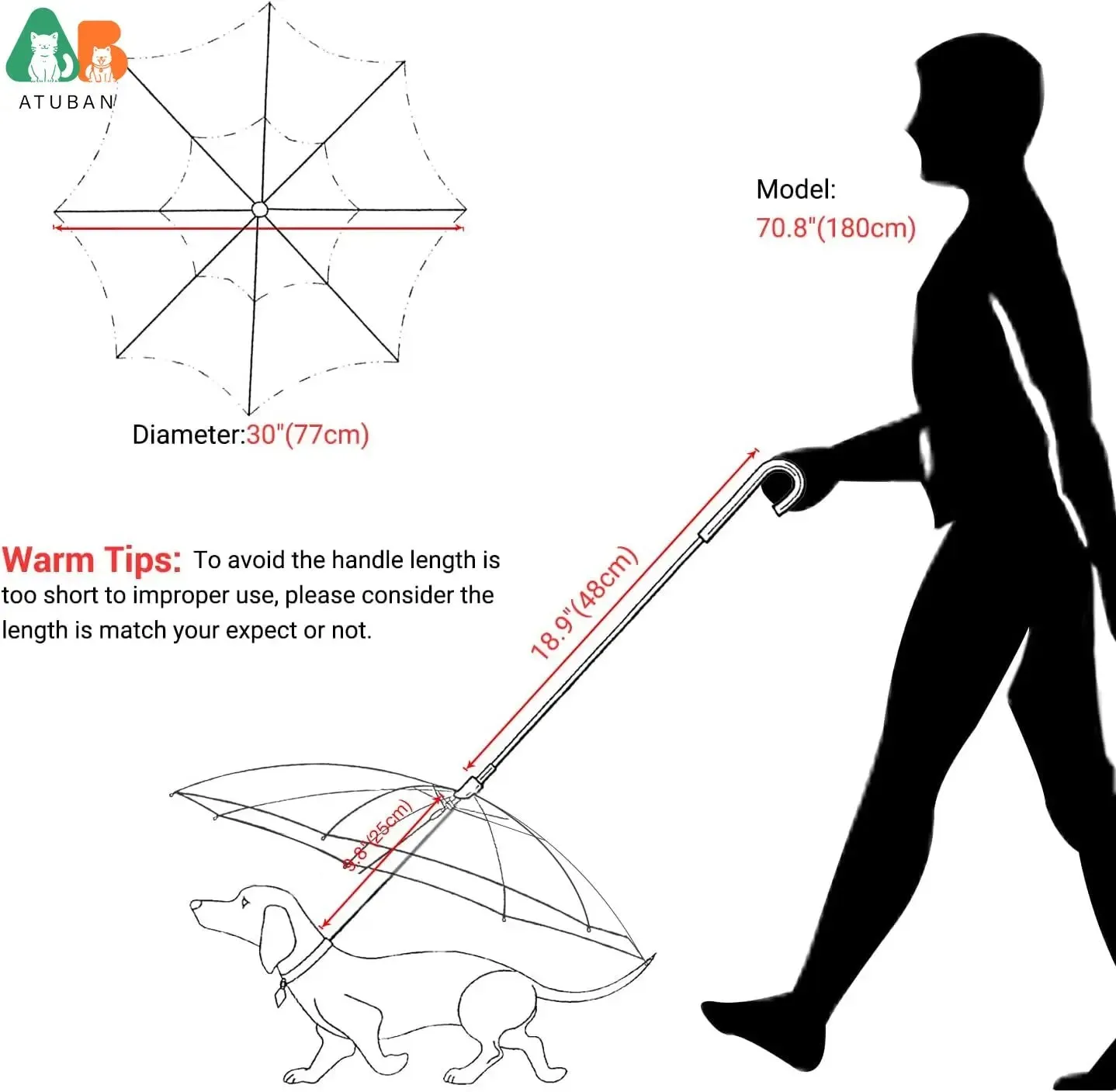 Dog Umbrella with Leash