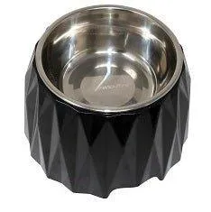 Elevated Diamond Dog Bowl - Black