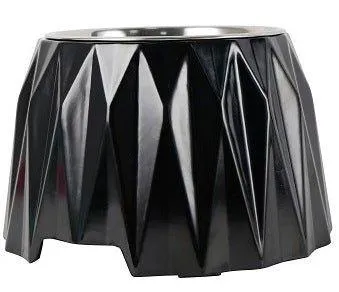 Elevated Diamond Dog Bowl - Black