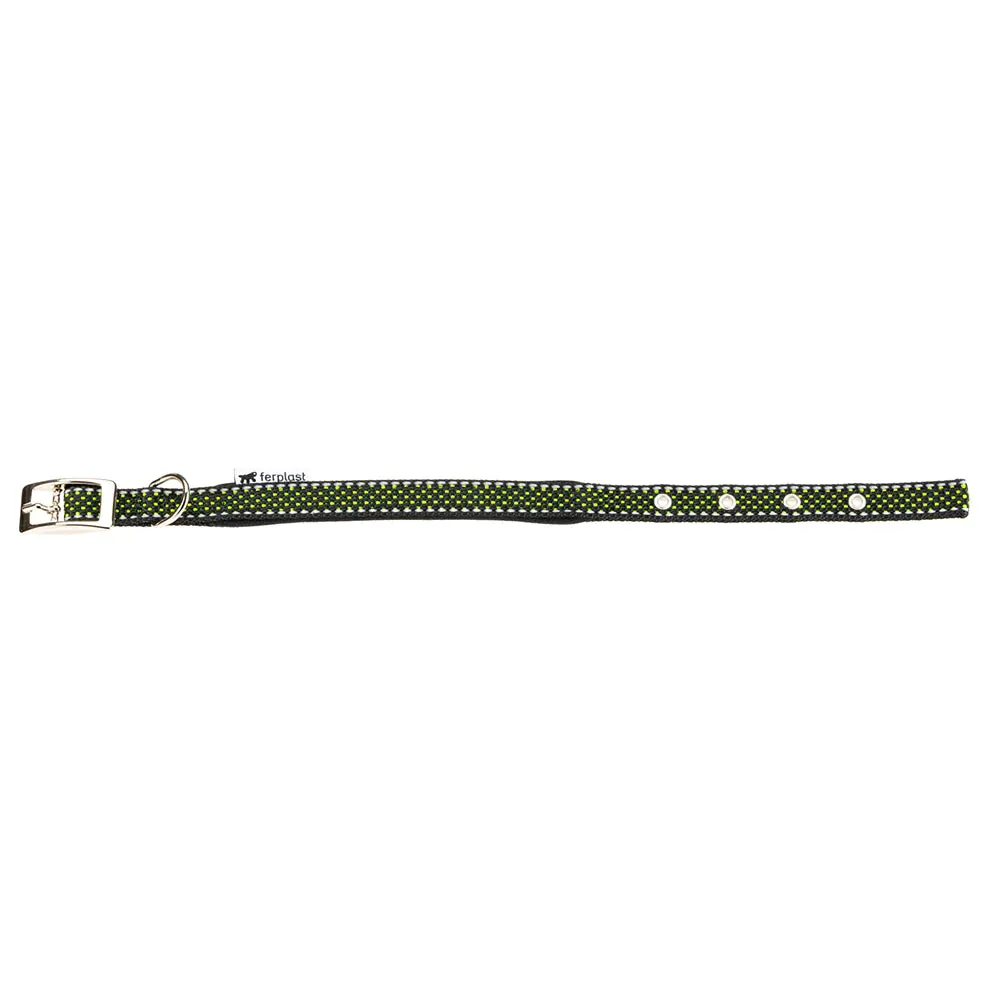 FERPLAST DAYTONA Reflective dog collar with soft padding and metal buckle