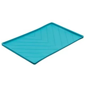 Messy Mutts Silicone Non-Slip Dog Bowl Mat Blue