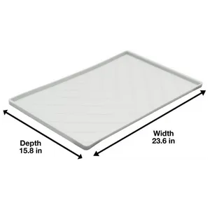 Messy Mutts Silicone Non-Slip Dog Bowl Mat Light Grey