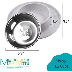 Messy Mutts Silicone Single Feeder Dog Bowl Marble