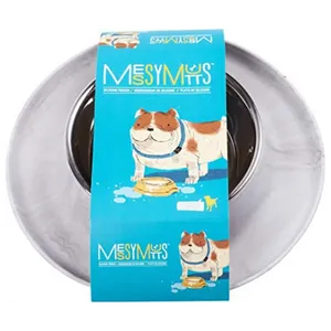Messy Mutts Silicone Single Feeder Dog Bowl Marble