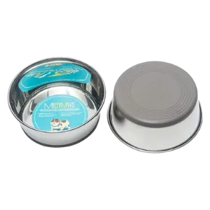 Messy Mutts Stainless Steel Bowl with Non-Slip Removable Silicone Base