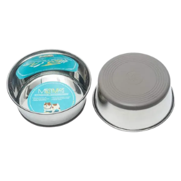 Messy Mutts Stainless Steel Bowl with Non-Slip Removable Silicone Base