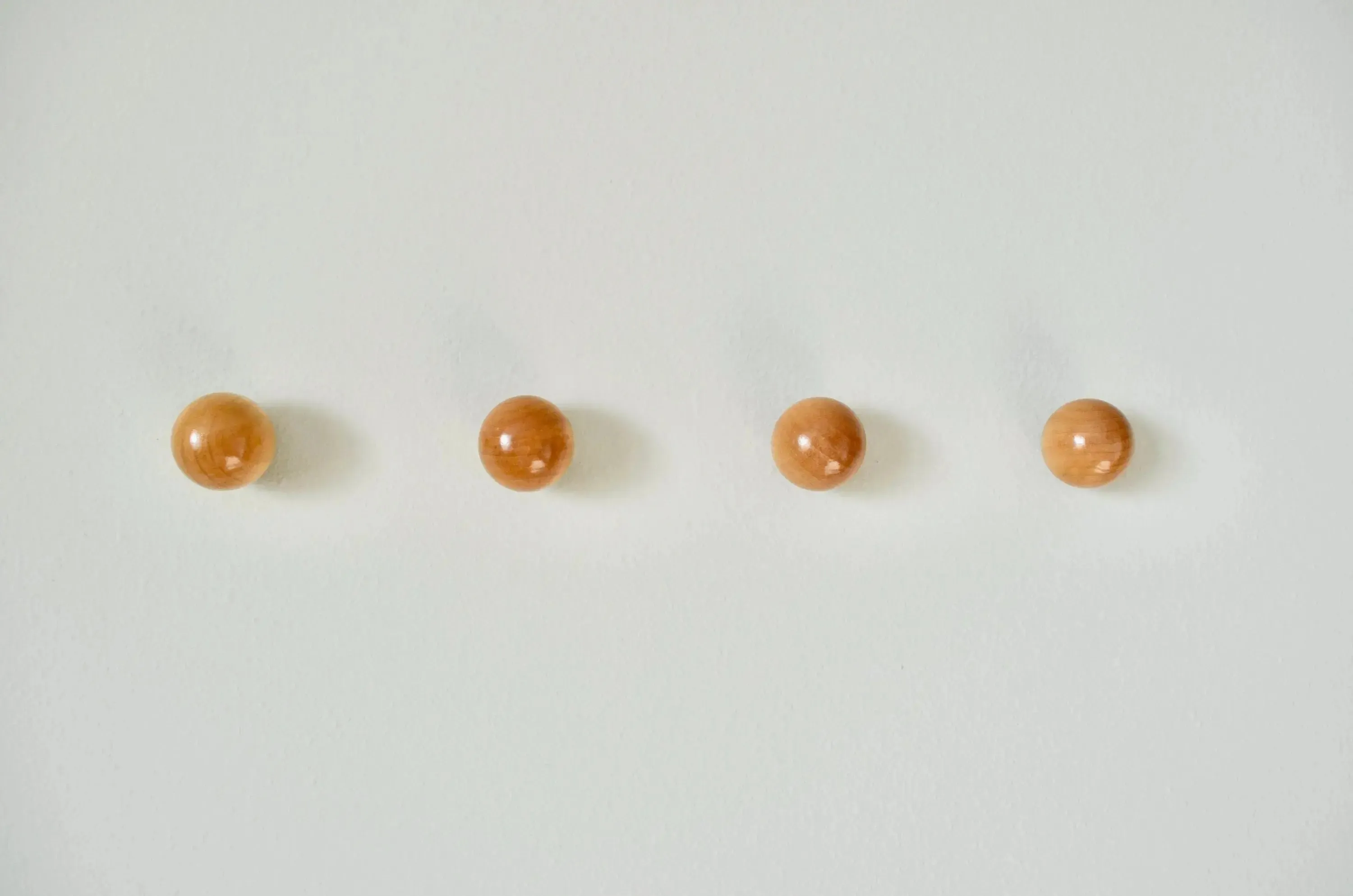 Modern Wood Ball Hooks, Single Organizer, Hat Rack, Towel Hook - Natural