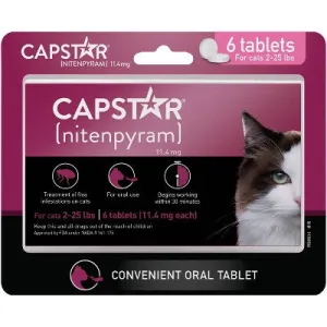 New - Capstar Fast-Acting Oral Flea Treatment for Cats - 2-25 lbs/6ct