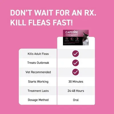 New - Capstar Fast-Acting Oral Flea Treatment for Cats - 2-25 lbs/6ct