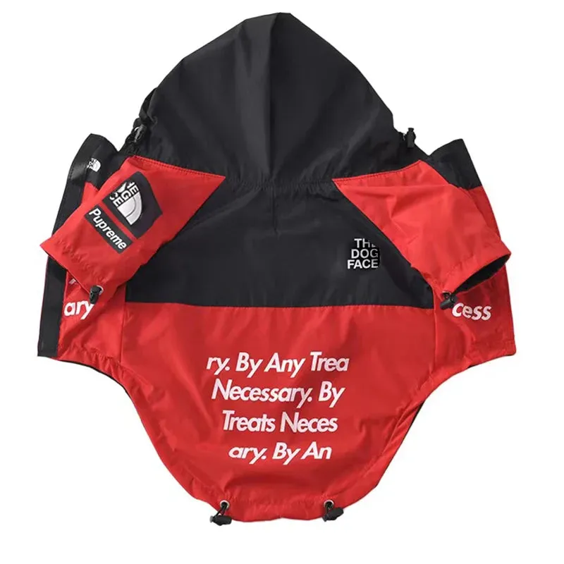 Pet Dog Waterproof Coat | The Dog Face Outdoor Jacket Raincoat with Reflective Strips for Small, Medium, & Large Dogs