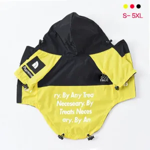 Pet Dog Waterproof Coat | The Dog Face Outdoor Jacket Raincoat with Reflective Strips for Small, Medium, & Large Dogs