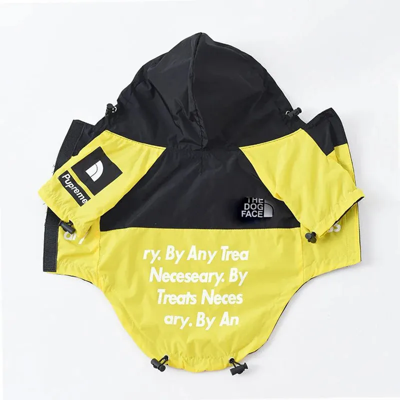 Pet Dog Waterproof Coat | The Dog Face Outdoor Jacket Raincoat with Reflective Strips for Small, Medium, & Large Dogs