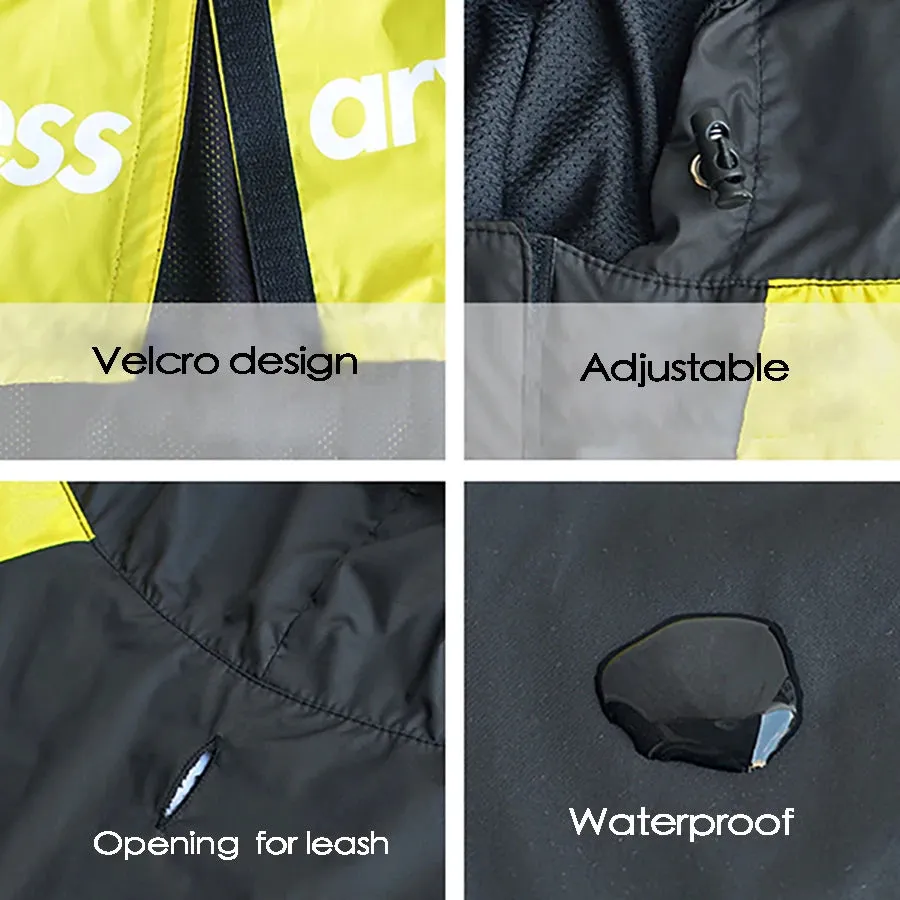 Pet Dog Waterproof Coat | The Dog Face Outdoor Jacket Raincoat with Reflective Strips for Small, Medium, & Large Dogs