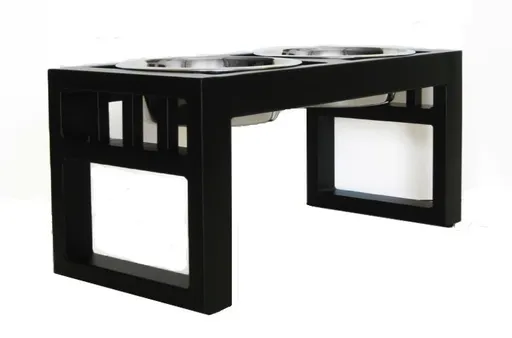 Pets Stop Libro Double Diner Black Large 10"