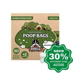 Pogi's Pet Supplies - Poop Bags - Unscented - 50 Packs - With 2 Dispensers