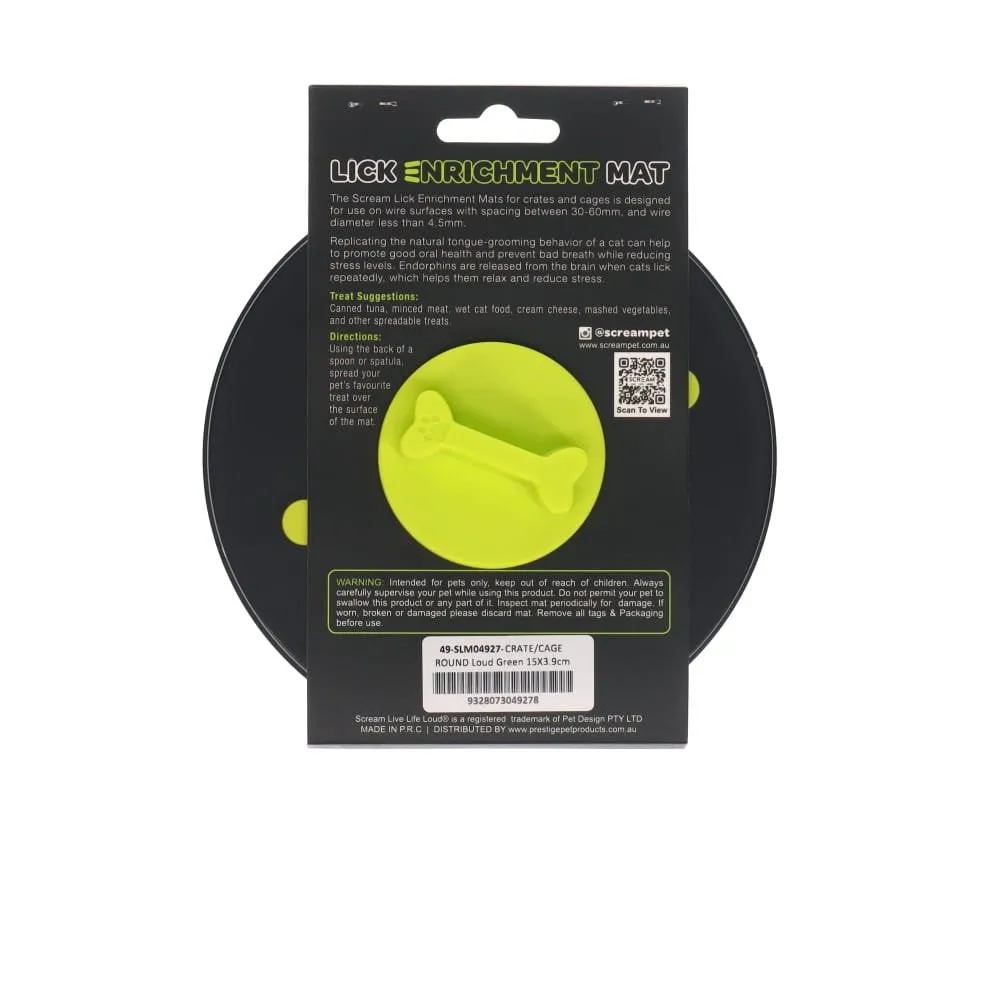 Scream Cat Lick Enrichment Mat for Crate/Cage - Round