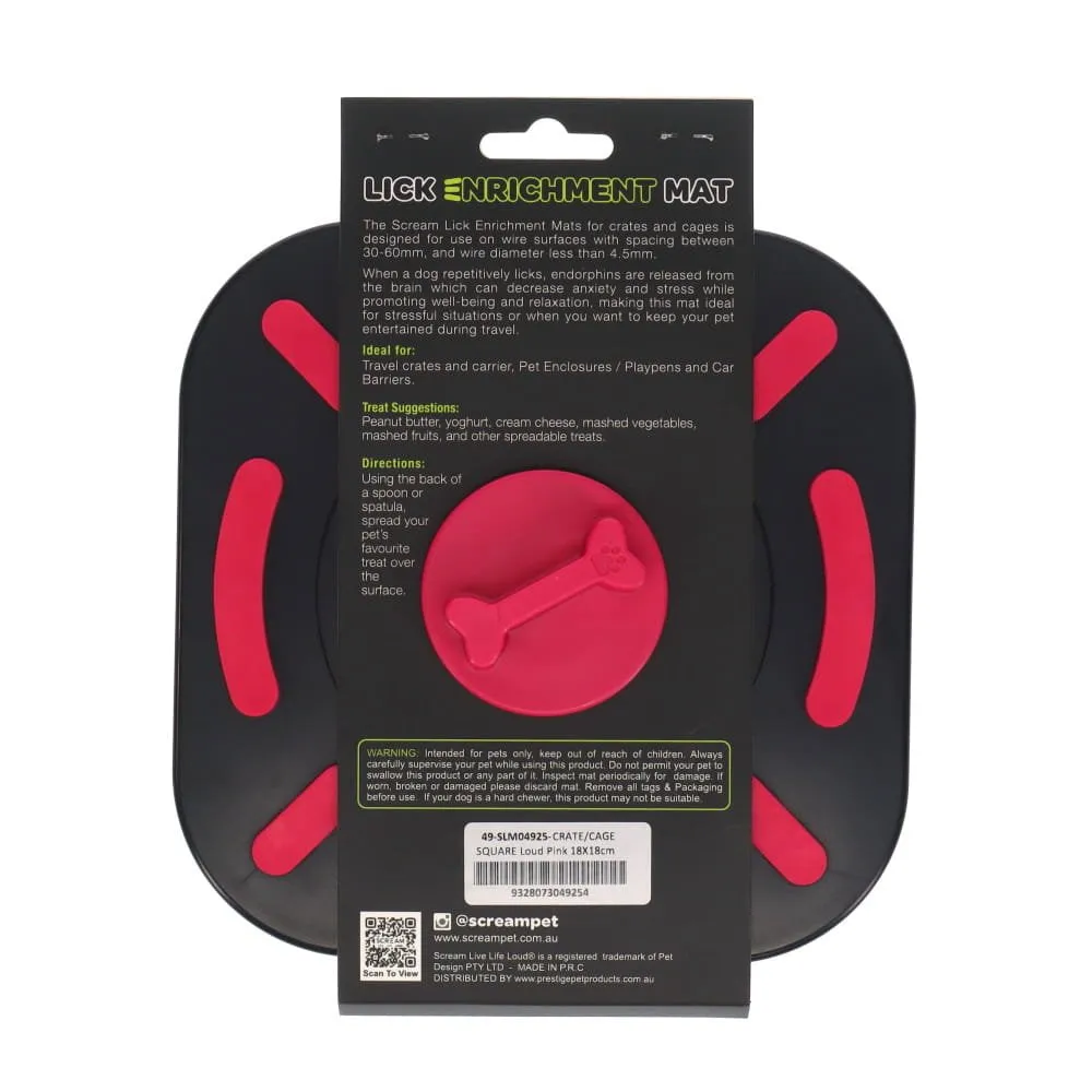 Scream Lick Enrichment Mat for Crates & Cages - Square