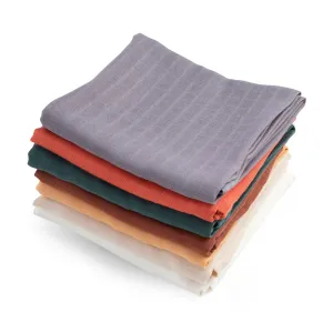Sebra, 7 Pack Muslin Cloth, Pixie/Dragon Colours