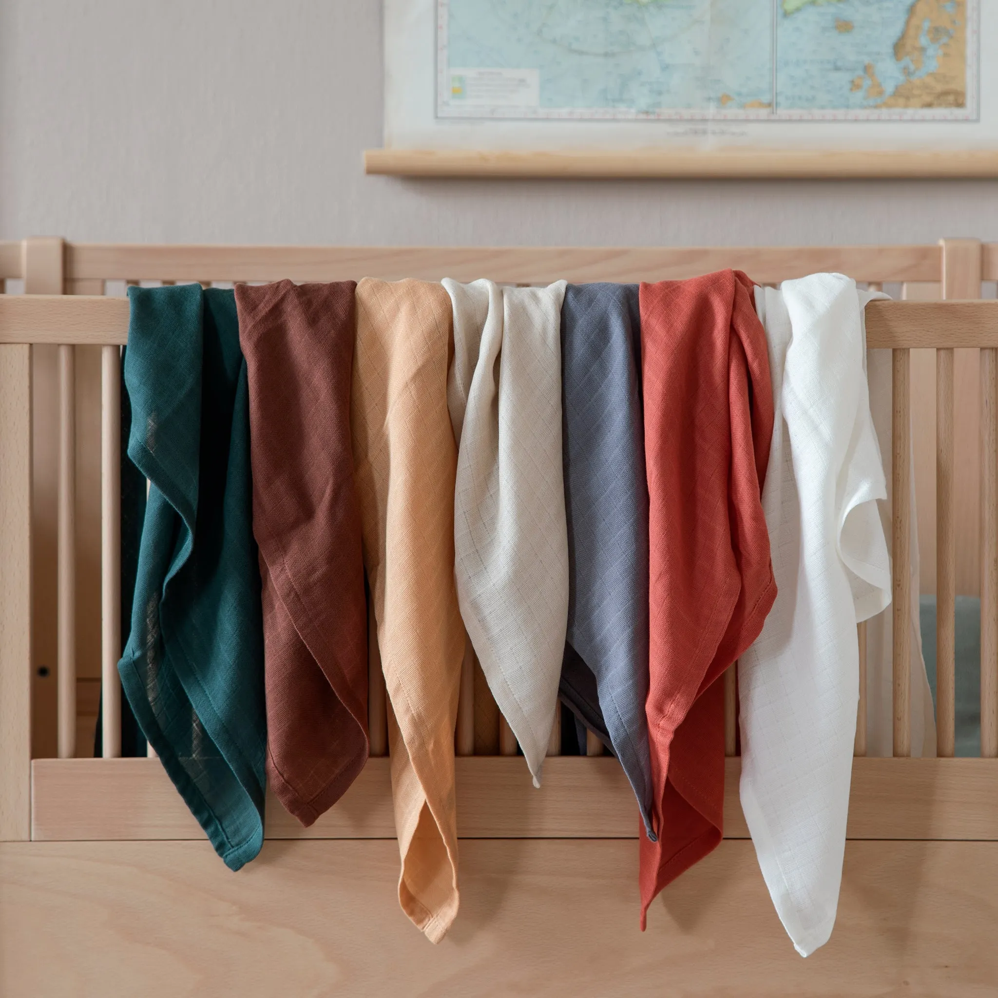 Sebra, 7 Pack Muslin Cloth, Pixie/Dragon Colours