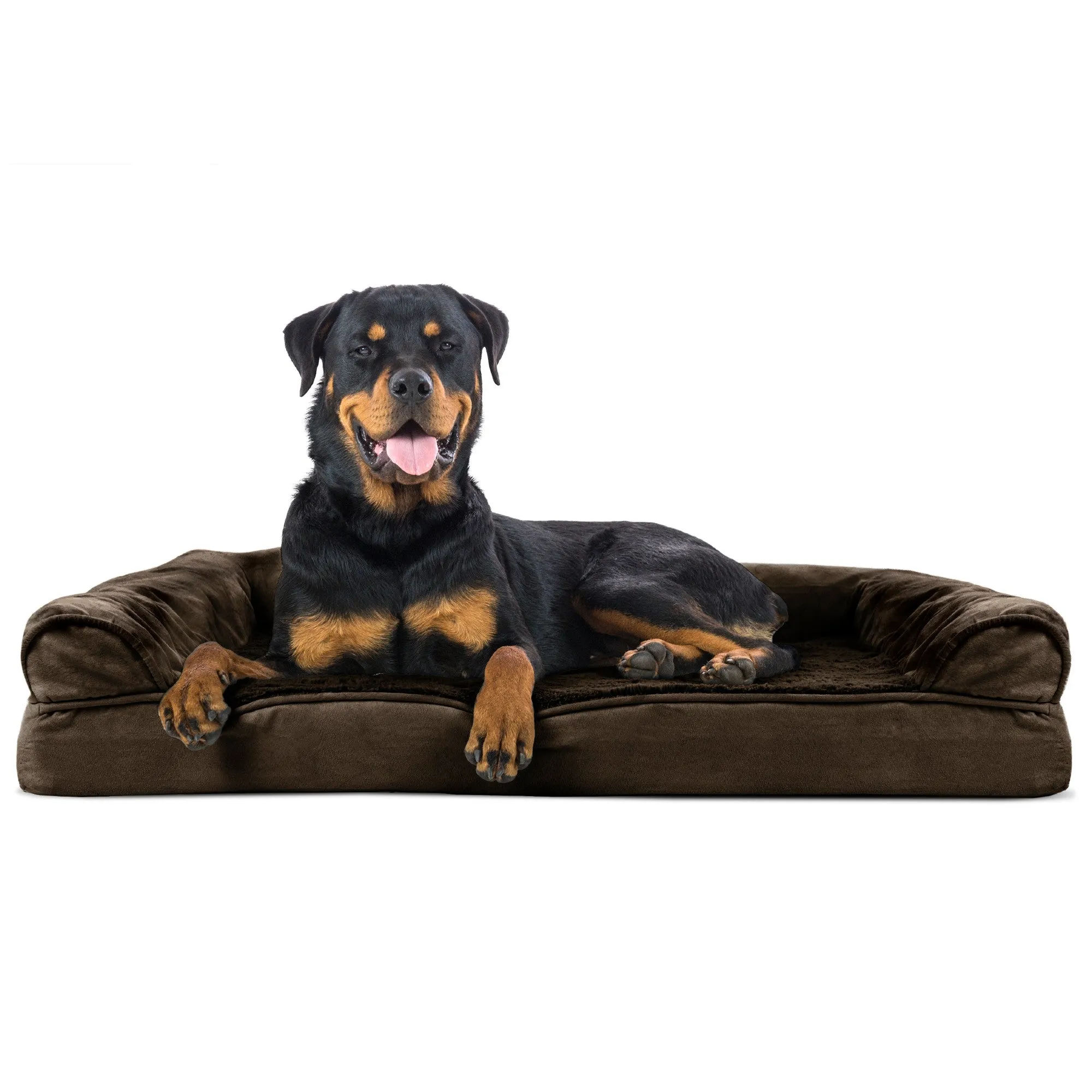 Sofa Dog Bed - Plush & Suede