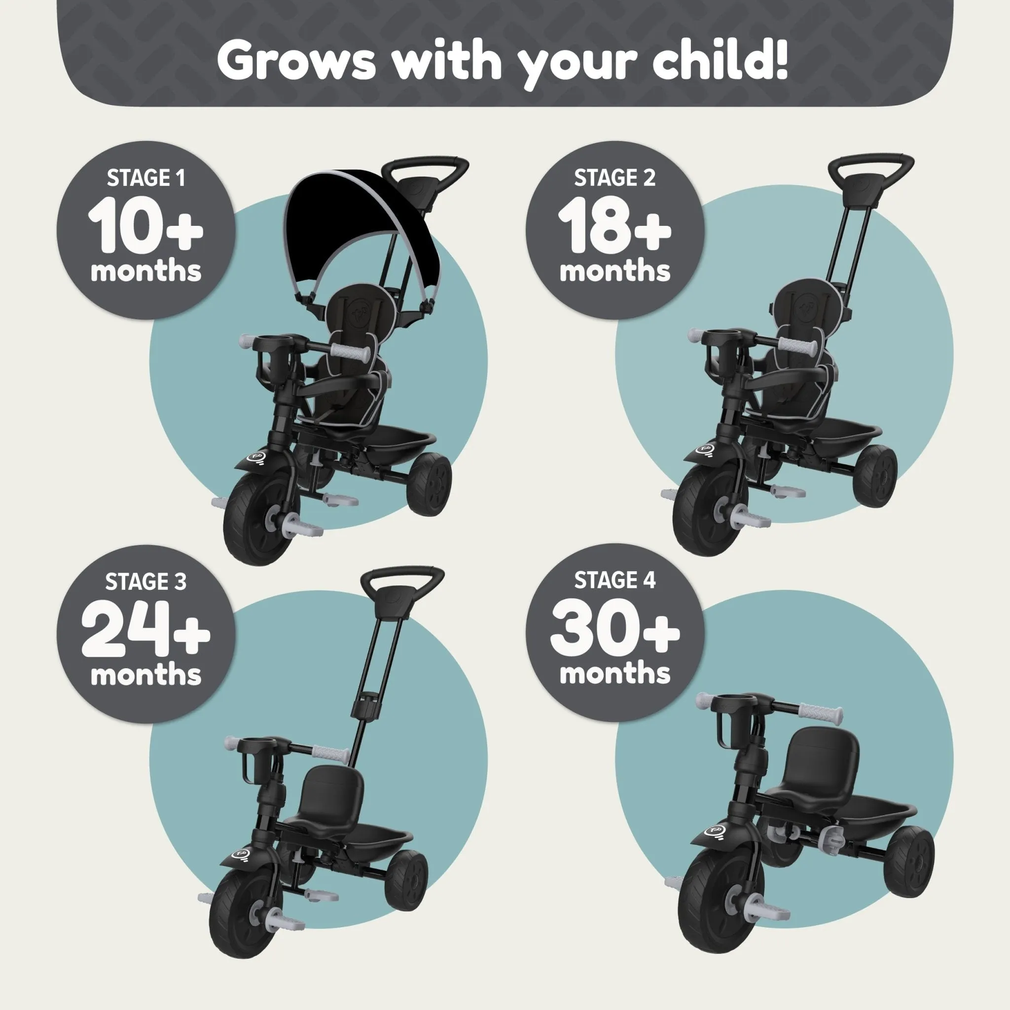 TP Trike 4 in 1  Grey Storm