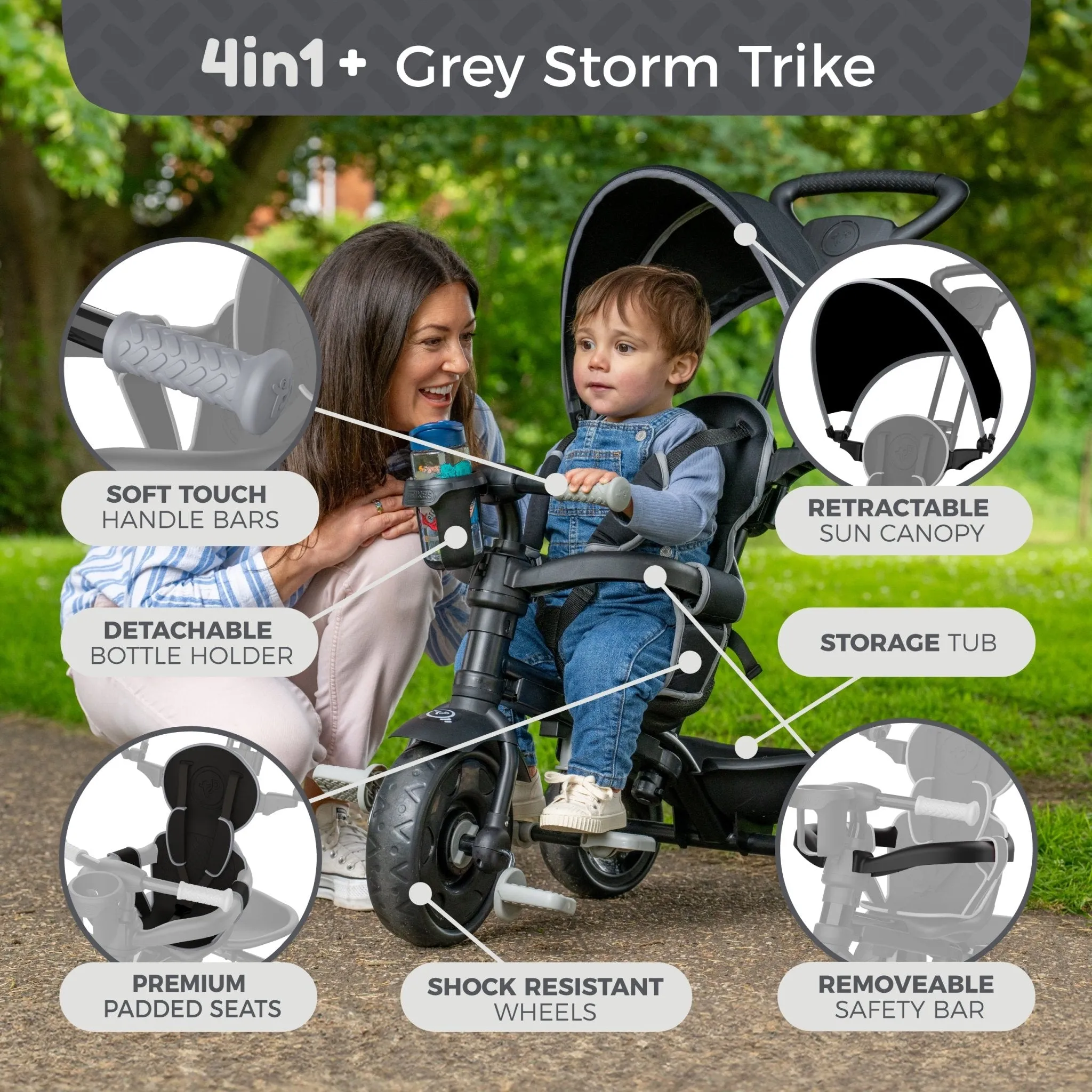 TP Trike 4 in 1  Grey Storm