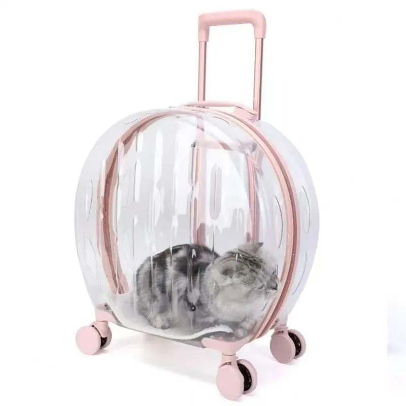 Transparent Pet Trolley Bag