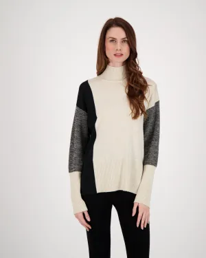 Turtle Neck Side Split Sweater