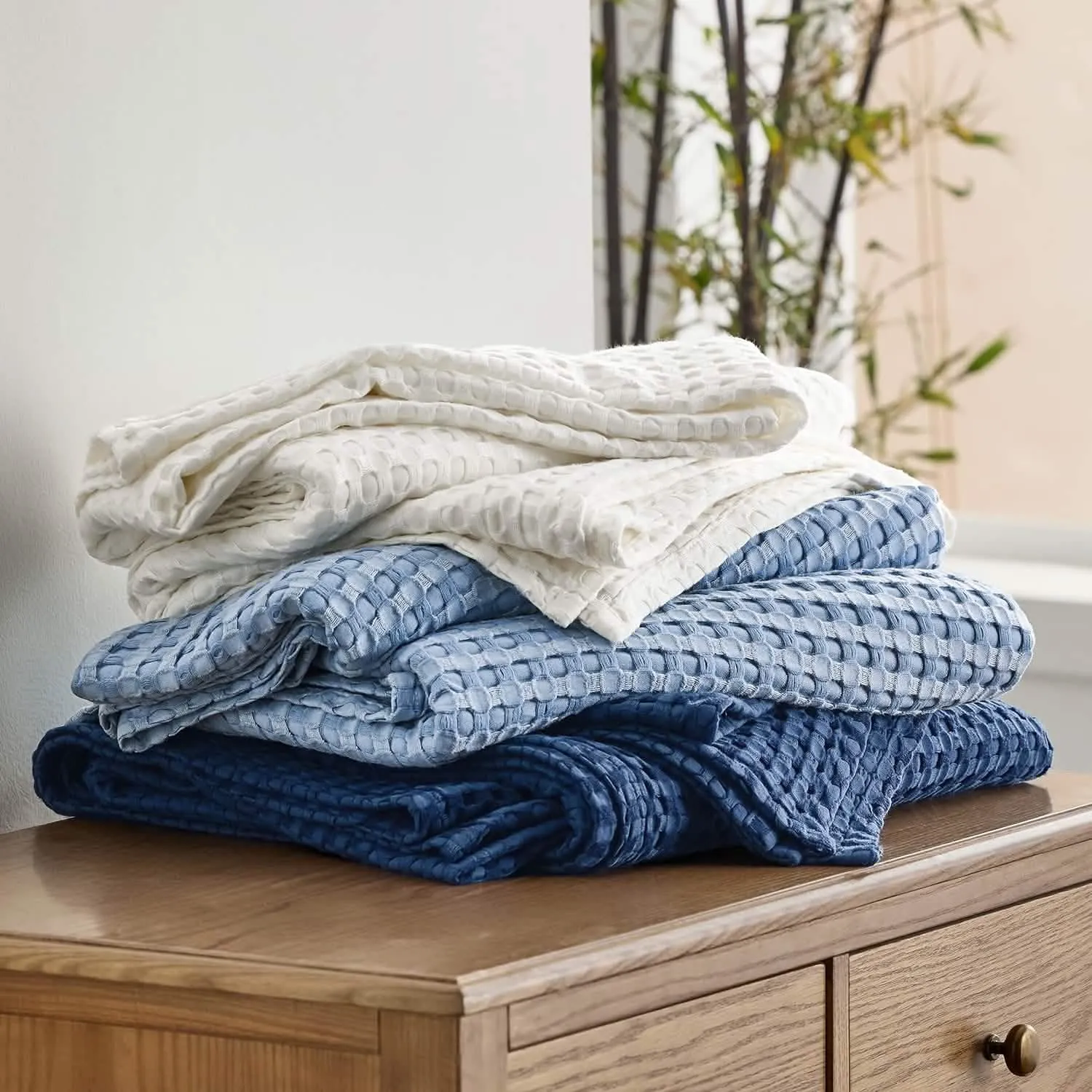 Viscose from Bamboo Waffle Weave Blanket