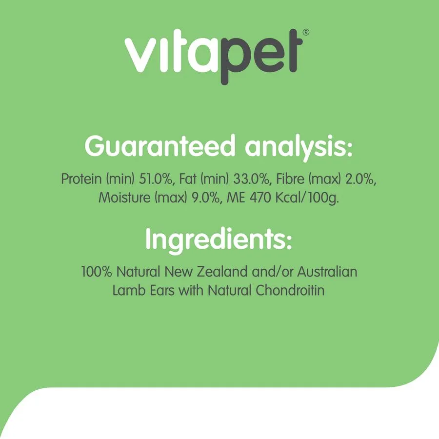Vitapet Chewz Lamb Ears 200g