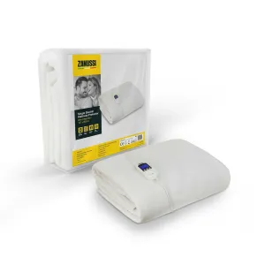 Zanussi Single Electric Heated Blanket with 9 Heat Settings and Timer - EX DEMO MODEL